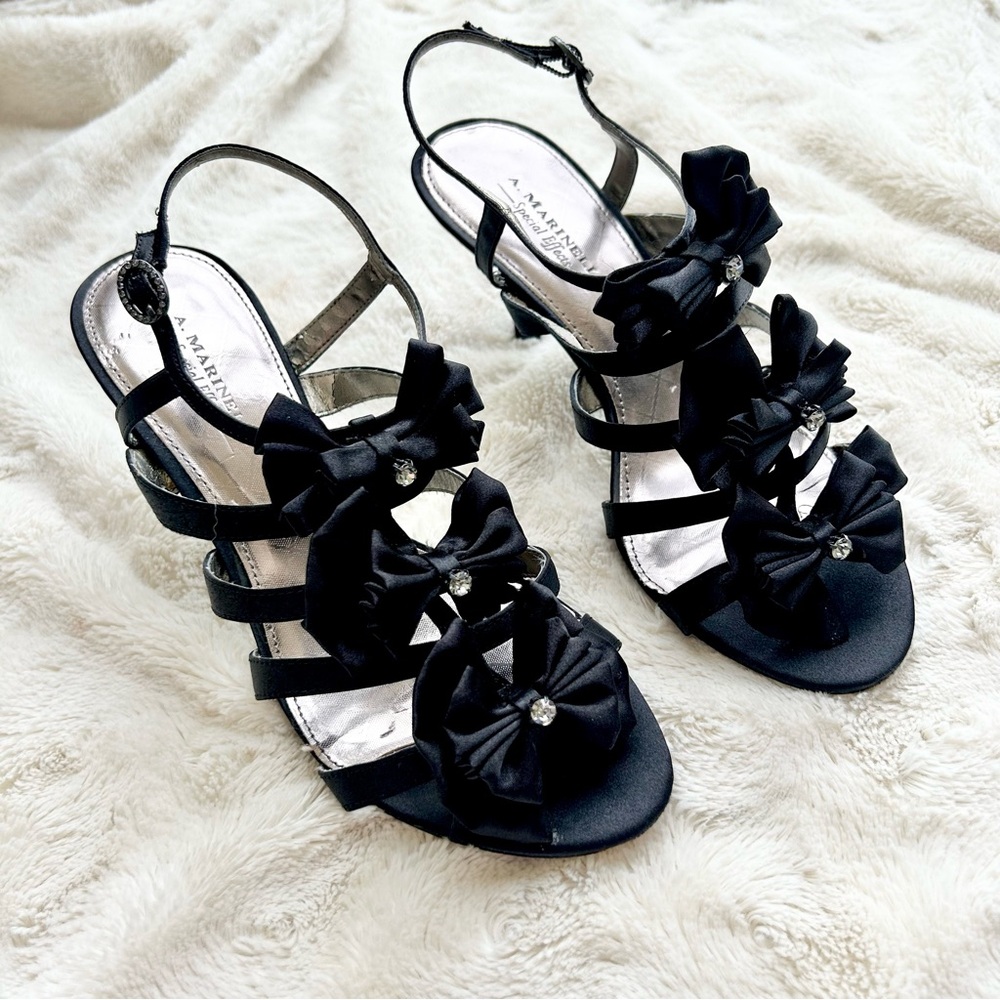 BTG A. Marinelli Satin Bow Heels